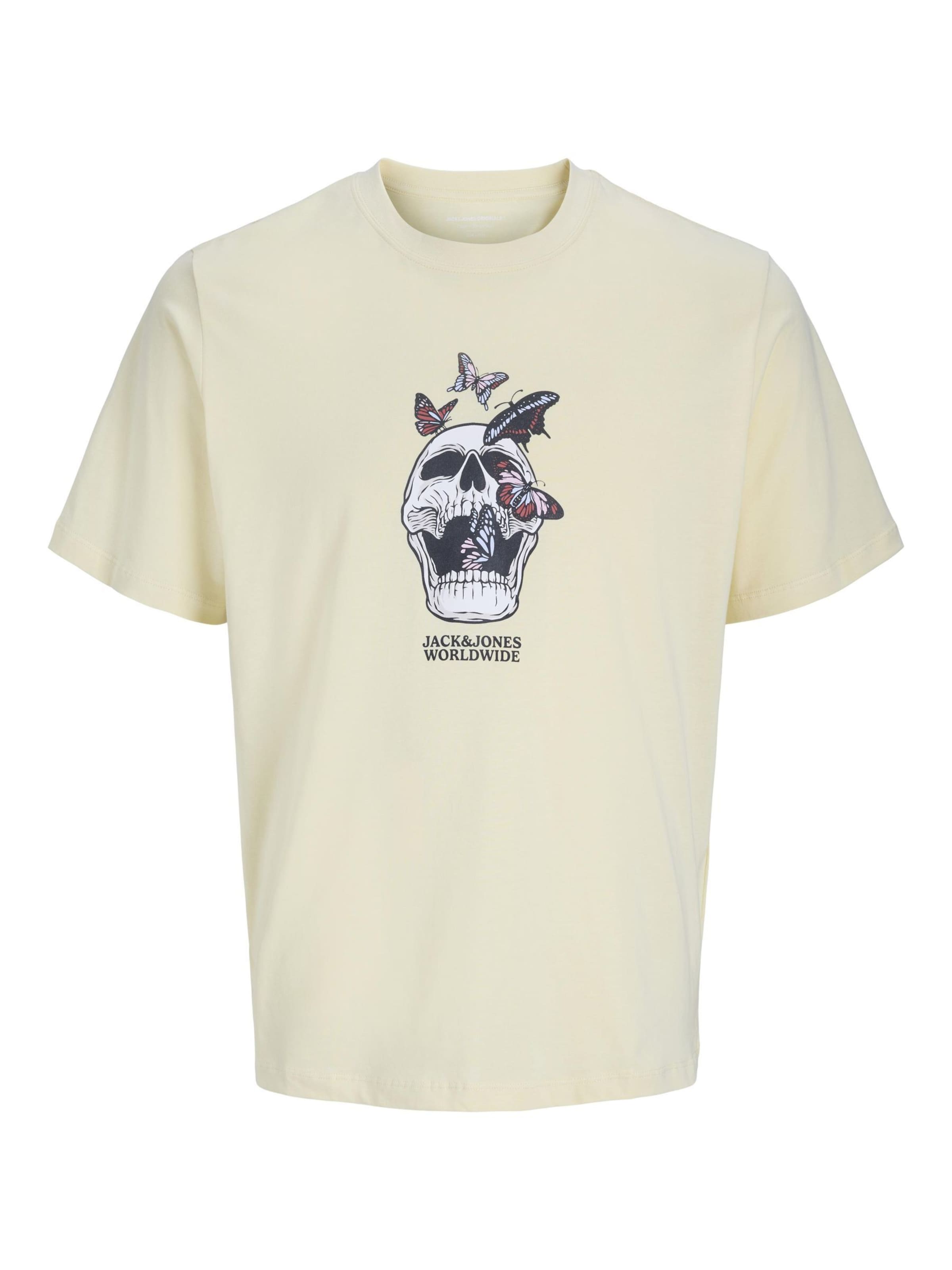 JACK & JONES Μπλουζάκι 'JORSkull Coast' σε μπεζ: μπροστά