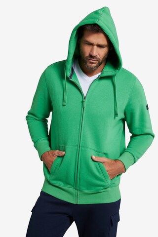 JAY-PI Zip-Up Hoodie in Green: front