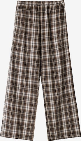 Bershka Loosefit Kalhoty – hnědá: přední strana