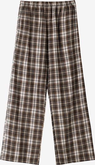 Bershka Hlače u smeđa / crna / prljavo bijela, Pregled proizvoda