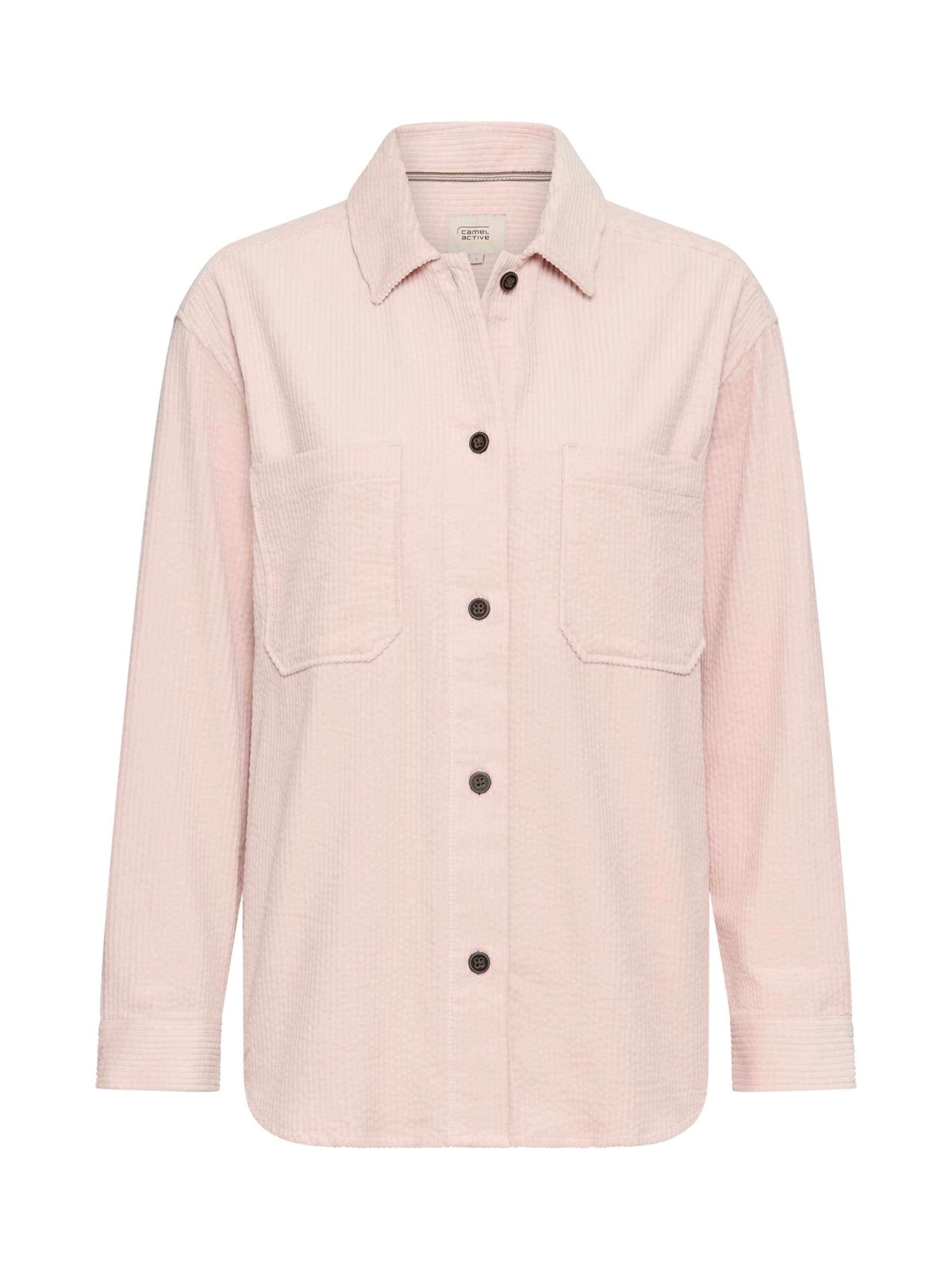 CAMEL ACTIVE Cord-Bluse aus reiner Baumwolle in Pink: Vorderseite