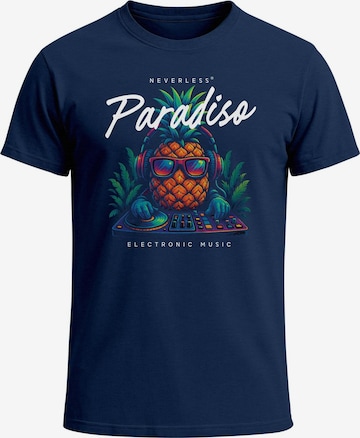 Neverless Shirt 'Dj Pineapple' in Blue: front