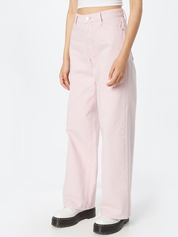 River Island Wide leg Τζιν 'MADDY' σε ροζ: μπροστά