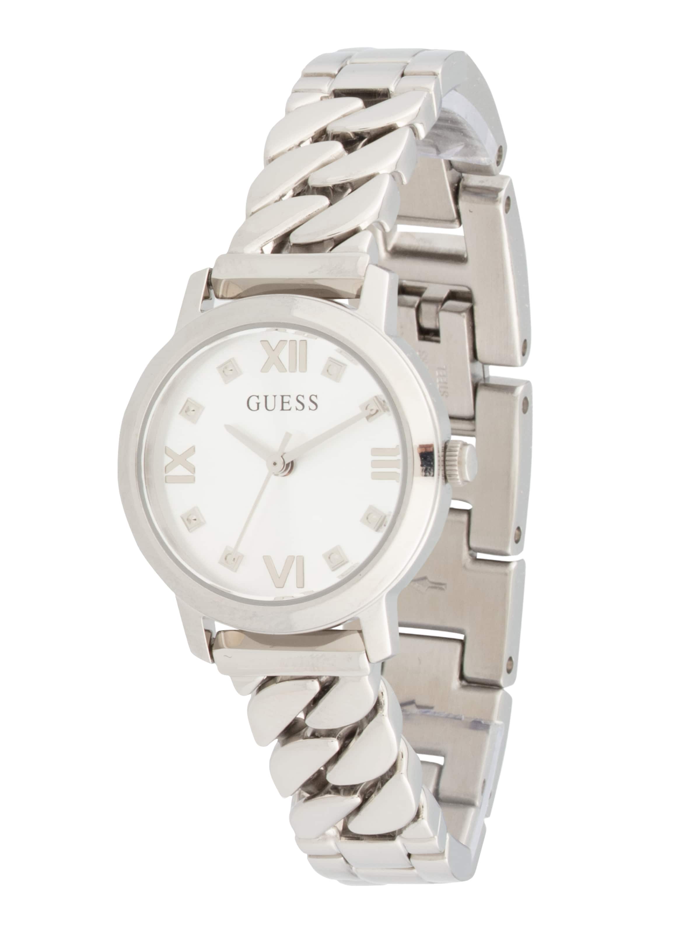 GUESS Analog Watch 'BEJEWELED' in Silver: front