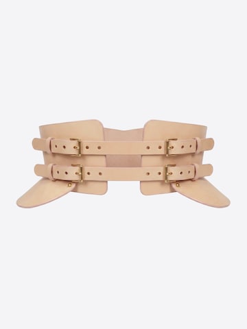 Haute Cuir - Cinturón 'Peplum Maia Corset Belt' en beige: frente