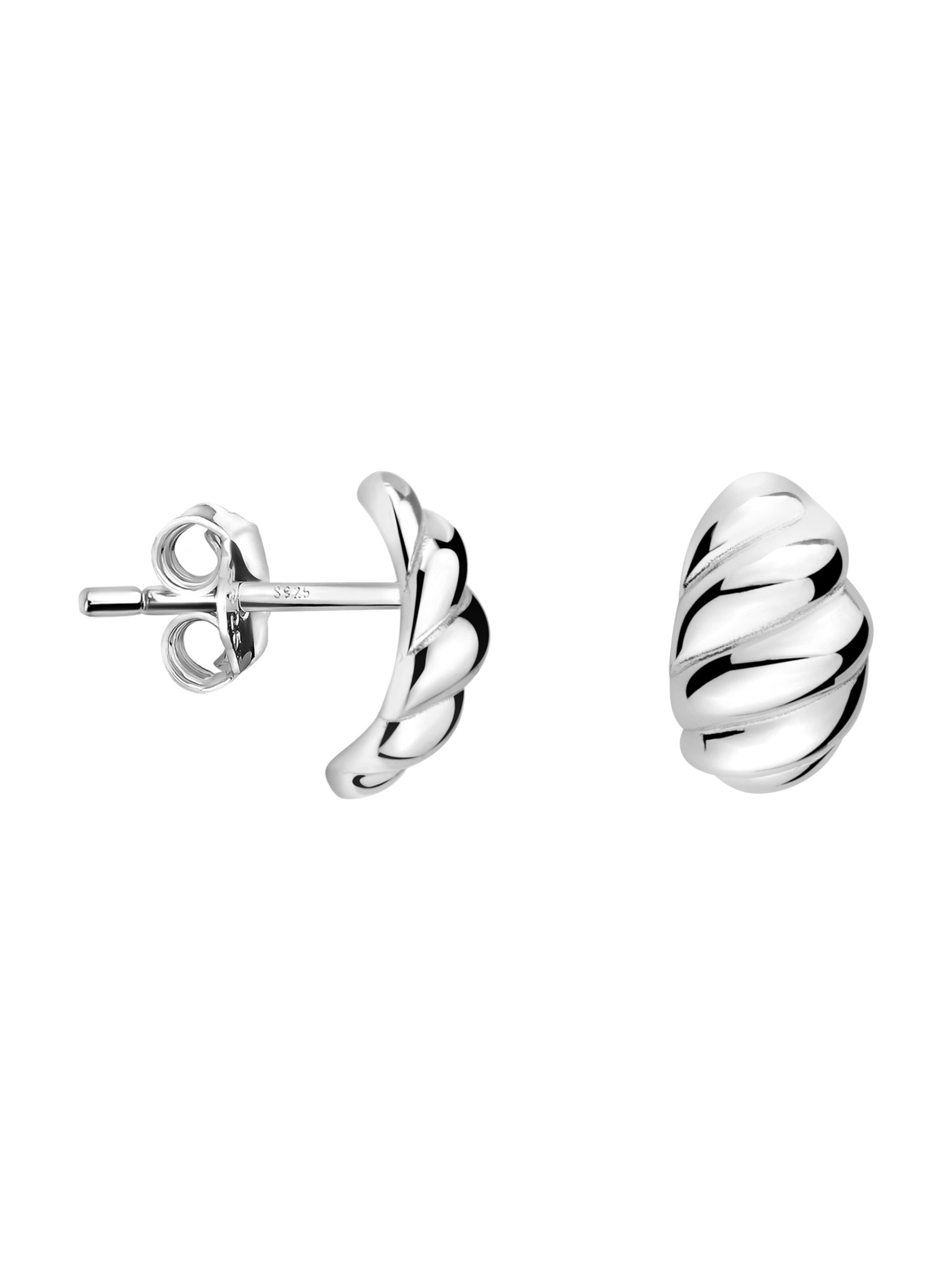 Sofia Milani Ohrringe 'Croissant'‌‌‌‌‌‌‌ in Silber: Vorderseite