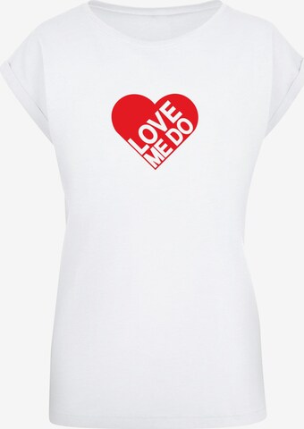 Merchcode Shirt 'Beatles - Love me do' in Wit: voorkant