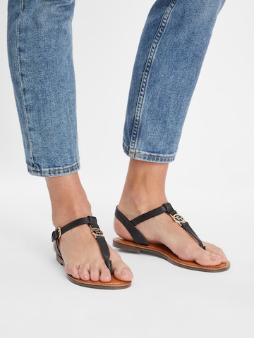 TOM TAILOR T-Bar Sandals in Black: front