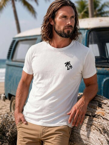 Neverless Shirt 'Logo Palmen' in White