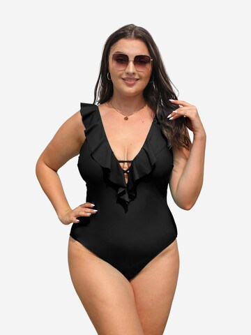 Cupshe Bralette Swimsuit in Black