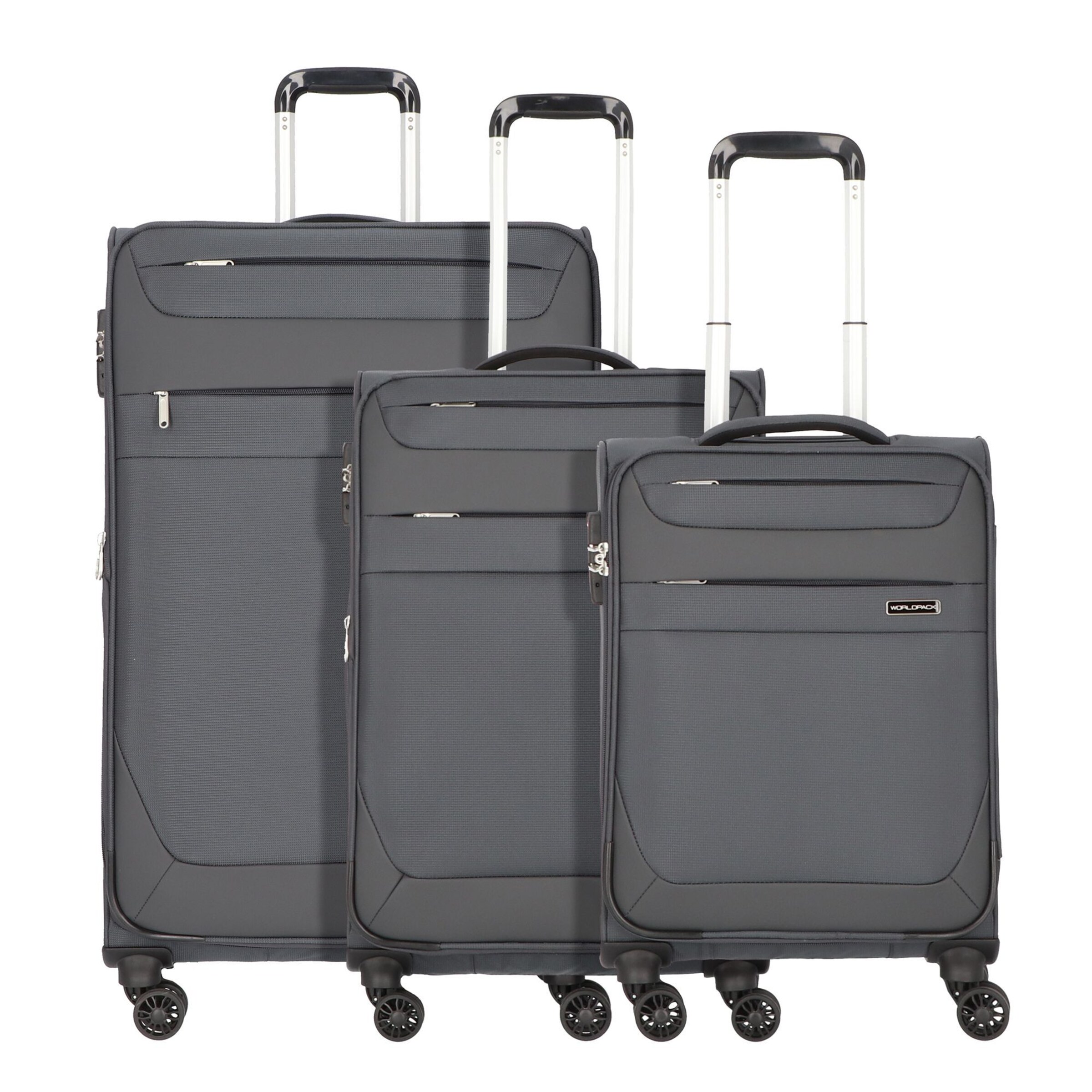 Worldpack Suitcase set in Grey: front