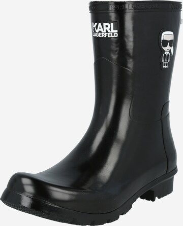 Karl Lagerfeld Gumijasti škornji | črna barva: sprednja stran
