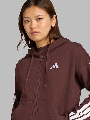 ADIDAS SPORTSWEAR Sports sweat jacket 'Essentials' in Brown