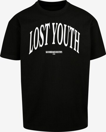 Tricou 'Classic V.1' de la Lost Youth pe negru: față