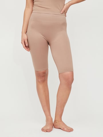 VILA - Skinny Leggings 'Seamlie' en marrón: frente