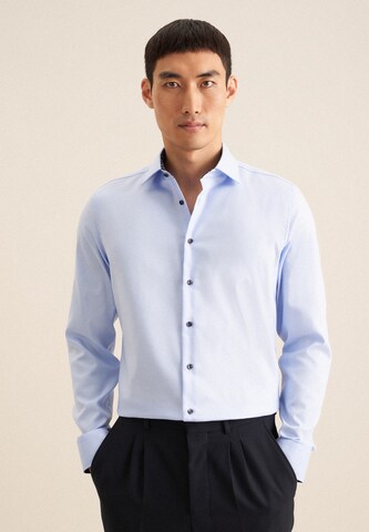 SEIDENSTICKER Slim fit Zakelijk overhemd ' Shaped ' in Blauw: voorkant