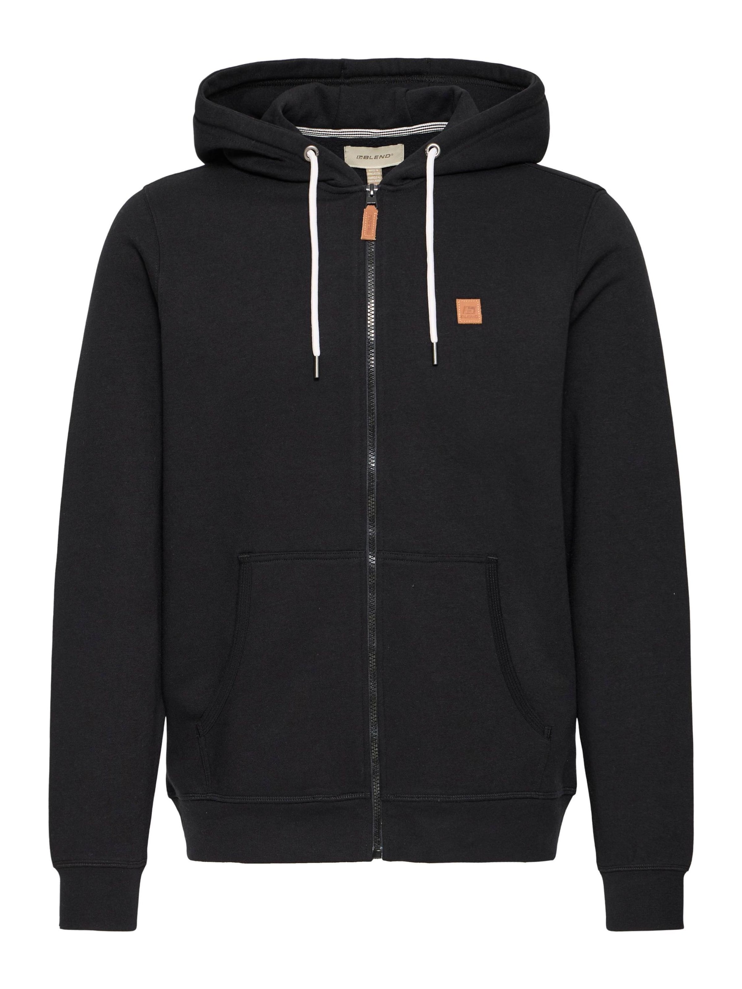 BLEND Kapuzensweatjacke ' BHPoelle ' in Schwarz: Vorderseite