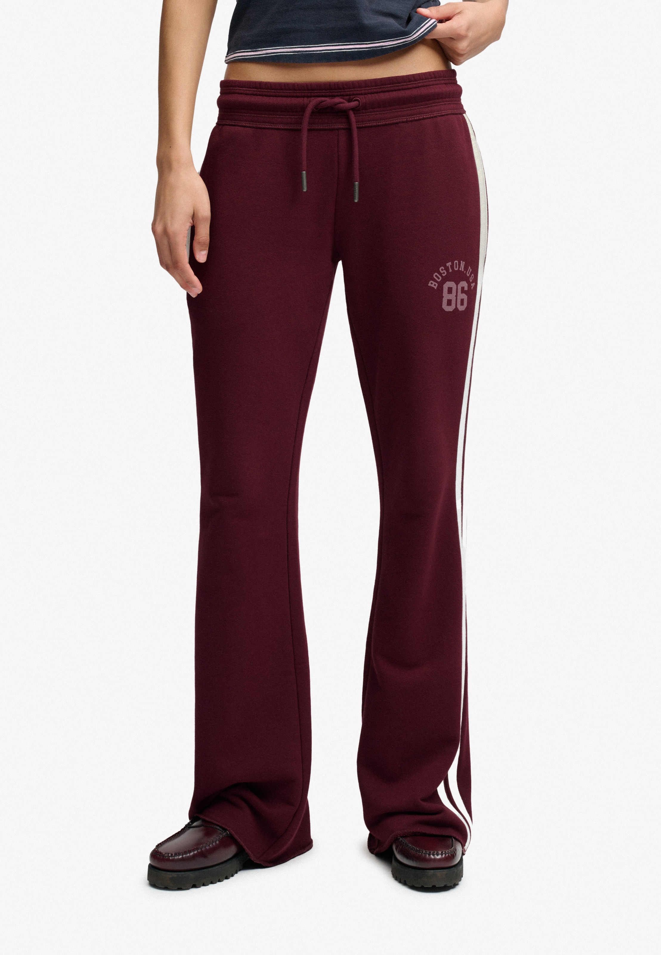 Superdry & Co Flared Broek 'Athletic Essentials' in Rood