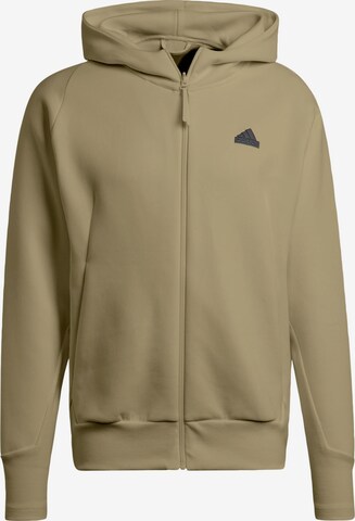 ADIDAS SPORTSWEAR Athletic Zip-Up Hoodie 'Z.N.E. Premium' in Green: front