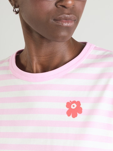 Marimekko Футболка 'Tasaraita Unikko' в Ярко-розовый