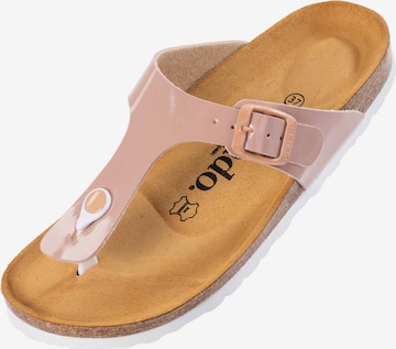 Palado T-Bar Sandals 'Kos' in Pink: front