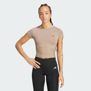 ADIDAS PERFORMANCE Functioneel shirt 'Hyperglam' in Bruin: voorkant