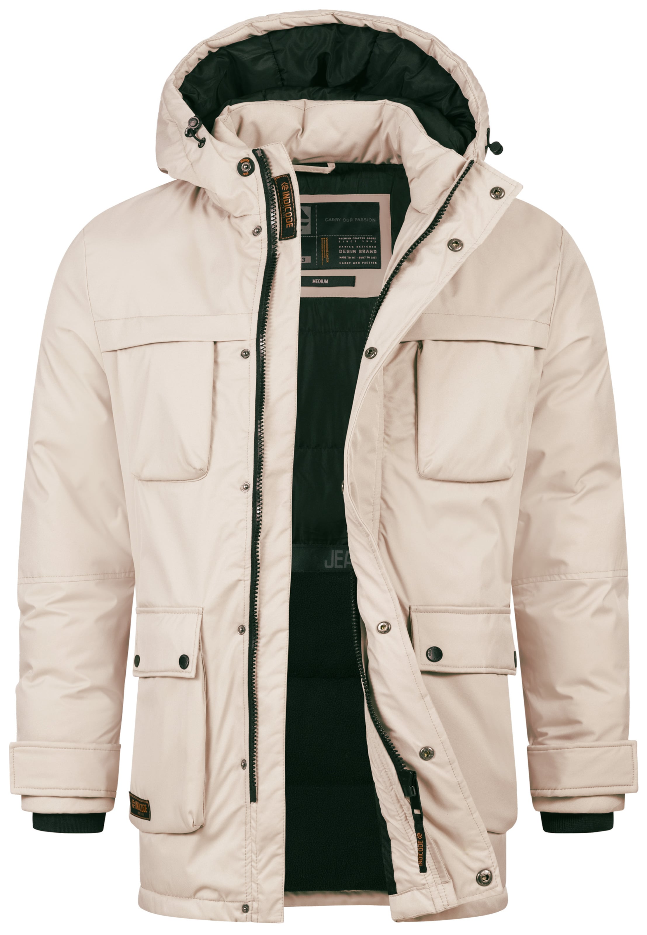 INDICODE JEANS Winterjas 'INTardil' in Beige: voorkant