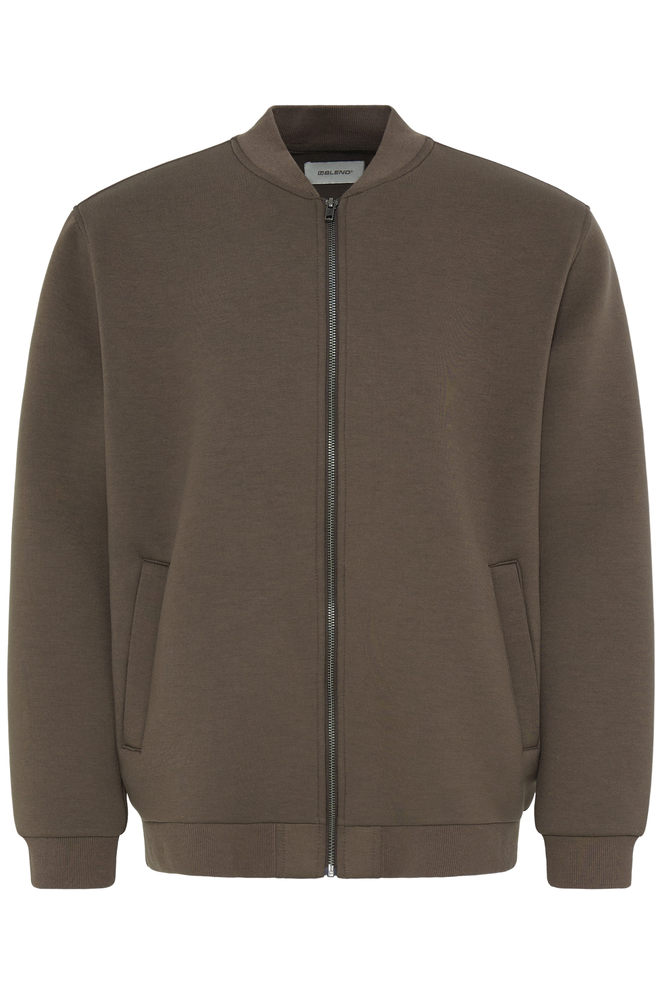 BLEND - Sudadera con cremallera 'BHKEIRAN SCUBA' en marrón: frente