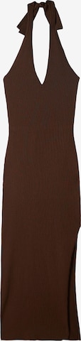 BershkaPletena haljina - smeđa boja: prednji dio