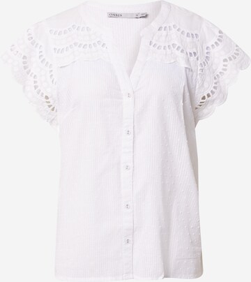 Camicia da donna 'Dobby' di Oasis in bianco: frontale