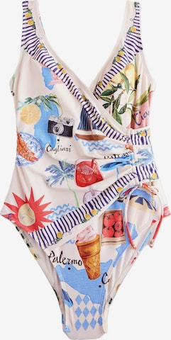 Maillot de bain modelant Next en beige : devant