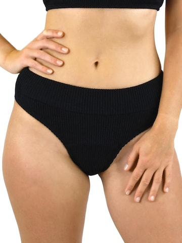 MYLILY Bikinihose 'Perioden Bikini Hose Basic Slip Crinkle' in Schwarz: Vorderseite