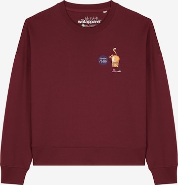 Watapparel Sweatshirt 'Funny Cat' in Rot: Vorderseite