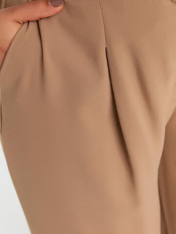 Trendyol Curve Wide leg Bandplooibroek in Bruin