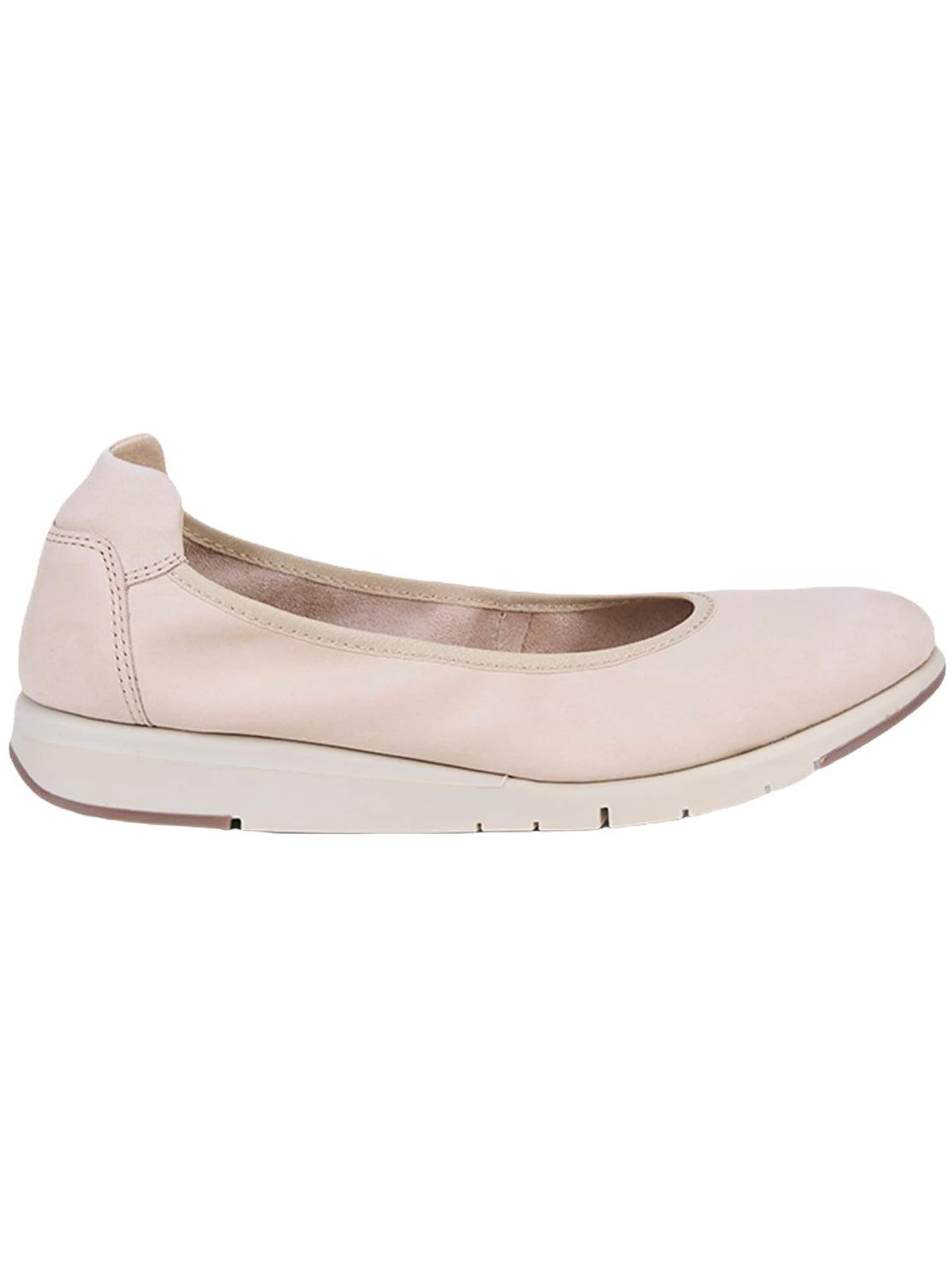 Desa Ballet Flats 'DESA Damen DesaComfort Ballerinas aus Nubukleder' in Beige: front