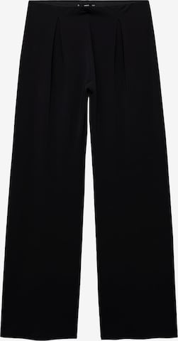 MANGOWide Leg/ Široke nogavice Hlače s naborima 'LEO' - crna boja: prednji dio
