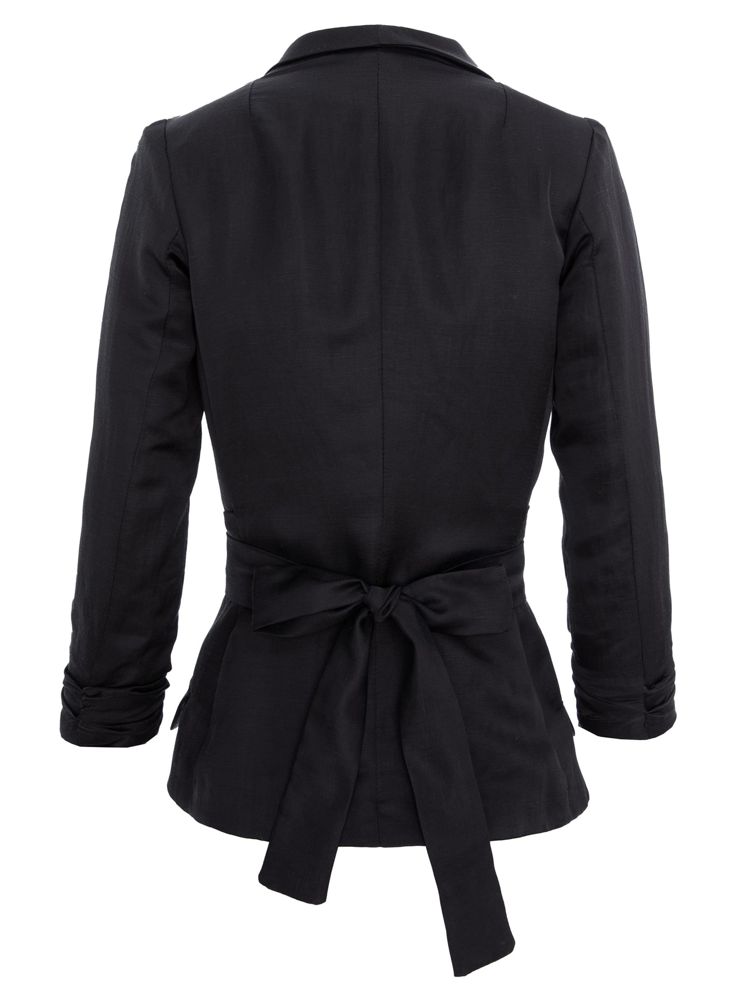 AVENUE N°29 Blazer 'Linen Structured Blazer With Belt' i sort