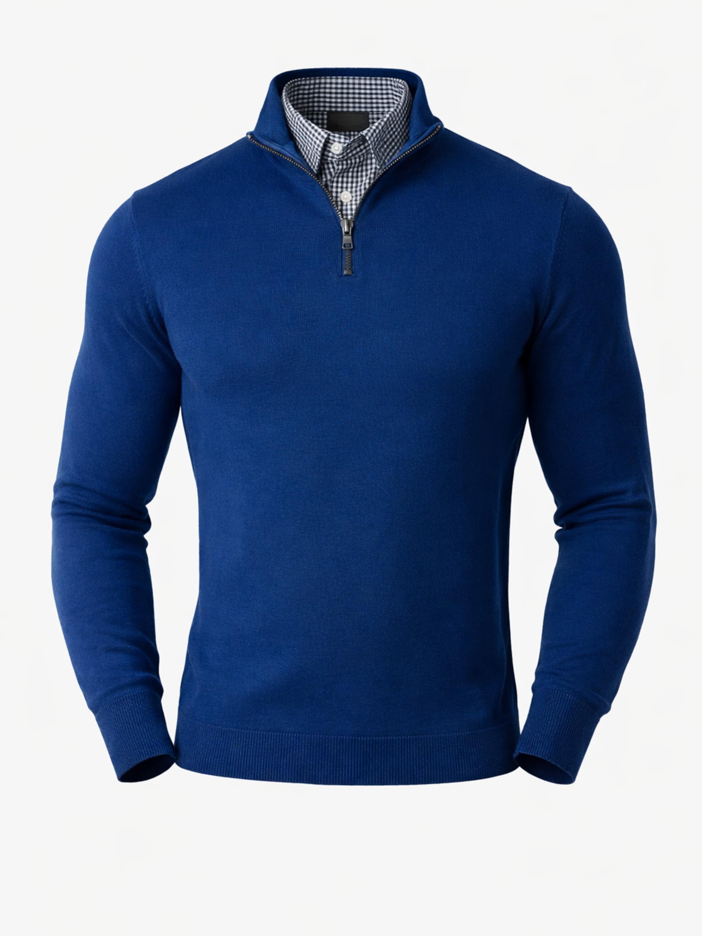 Pullover 'Pantoneclo Men’s Mock Sweater' di PANTONECLO in blu: frontale