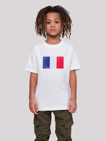 F4NT4STIC Shirt 'France Frankreich Flagge distressed' in White: front