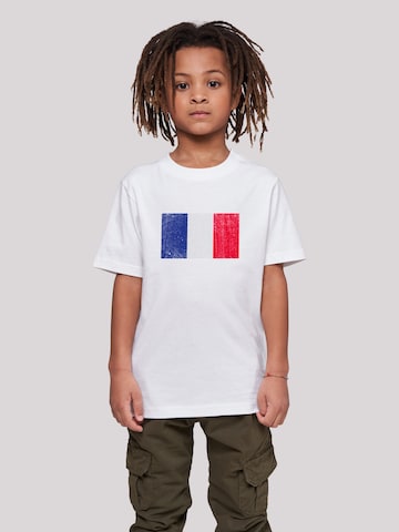 T-Shirt 'France Frankreich Flagge distressed' F4NT4STIC en blanc : devant