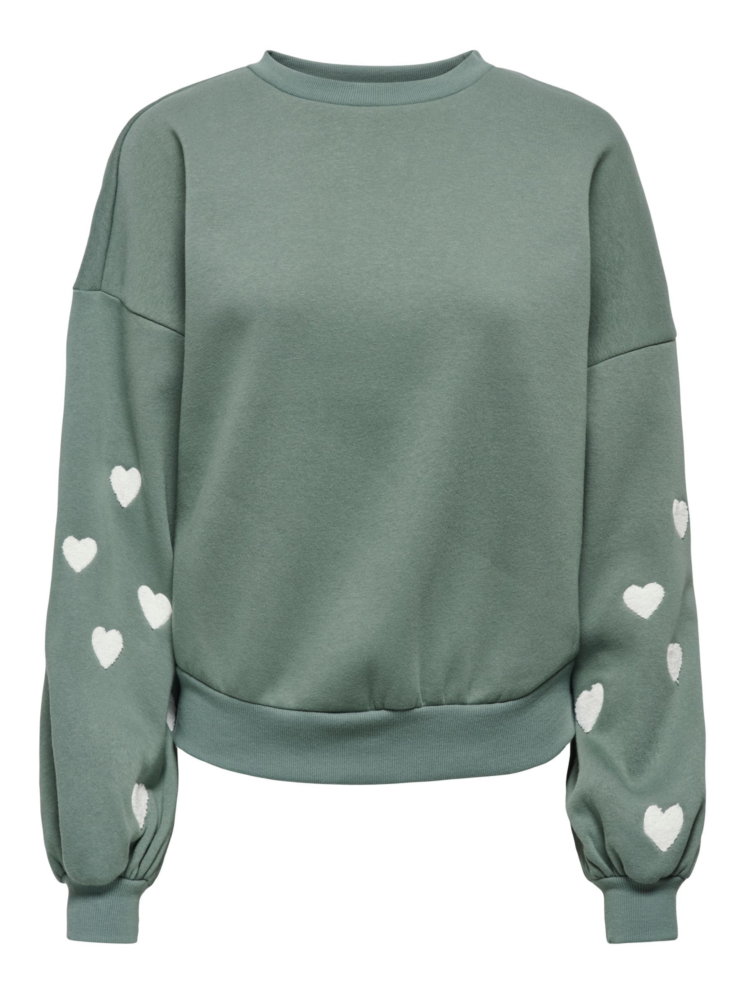 ONLY Sweatshirt 'ONLMacy' in Groen: voorkant