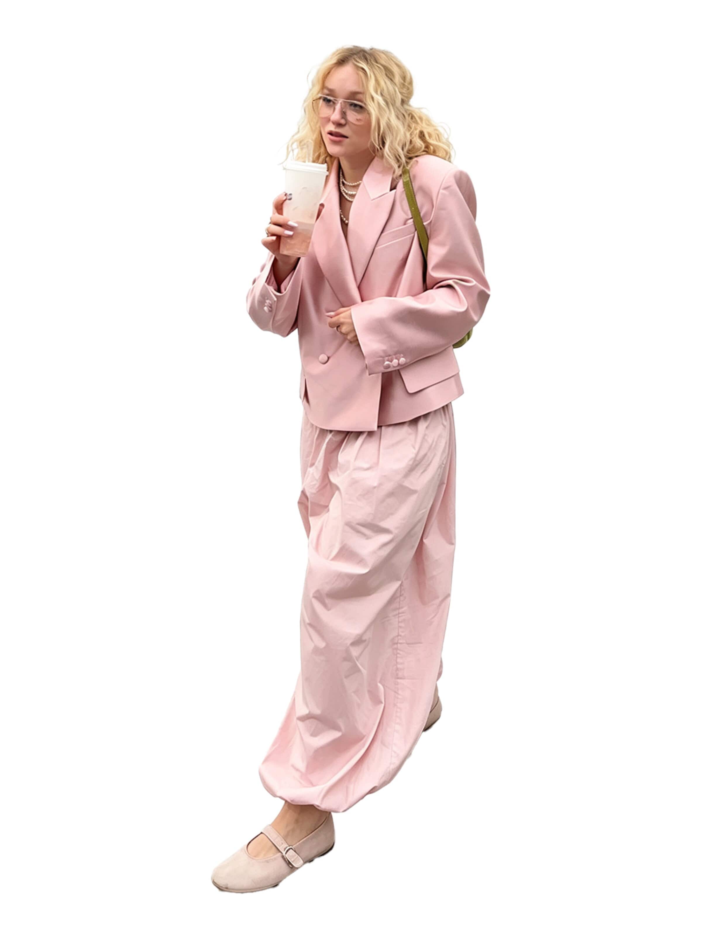 KoJooin Szeroka nogawka Spodnie 'Damen Baumwollweite Lässige Culotte Hose – Modische, lockere Laternenhose für entspannte Looks' w kolorze różowy