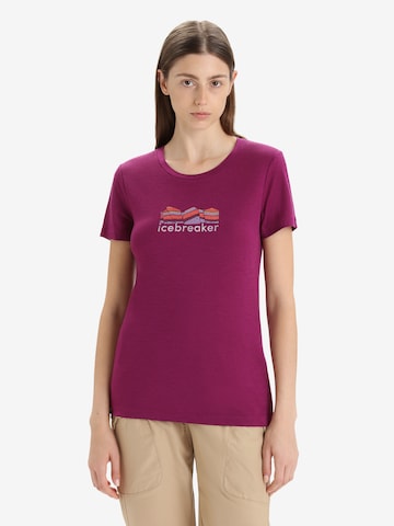 ICEBREAKER Performance shirt 'Tech Lite II Mountain Geology' in Purple: front