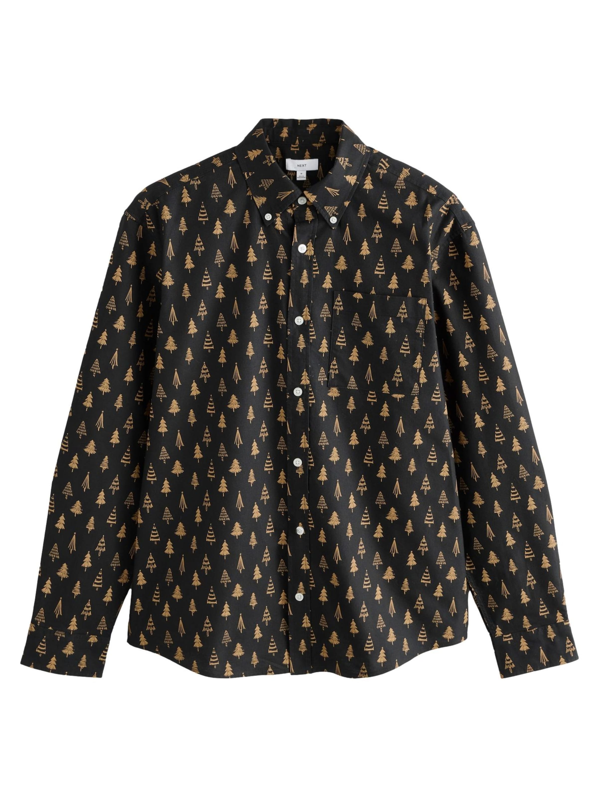 Next Regular fit Πουκάμισο σε μαύρο: μπροστά