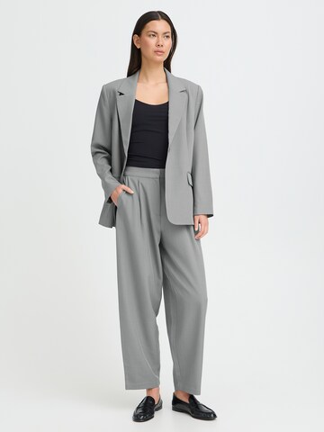 ICHI Baggy Pleat-Front Pants 'IHFAVA' in Grey