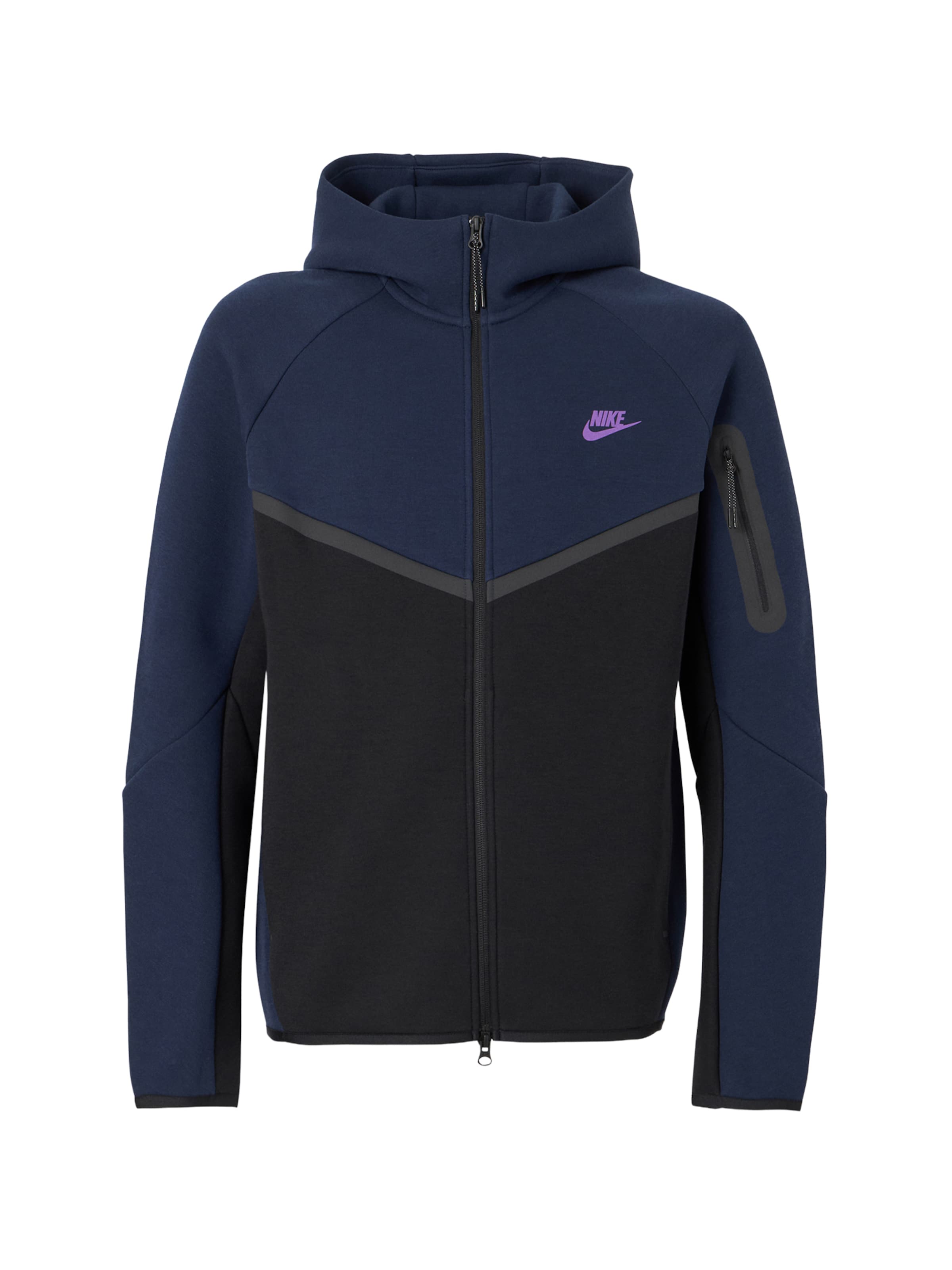 Veste de survêtement 'TCH FLC' Nike Sportswear en noir : devant