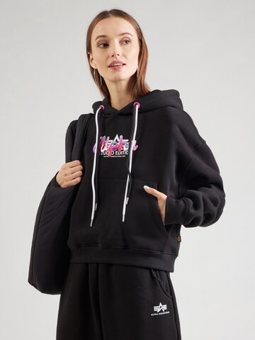 Sweat-shirt 'Studio Rainbow' ALPHA INDUSTRIES en noir : devant