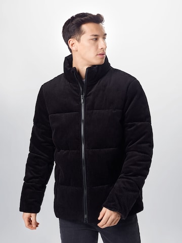 Urban Classics Winter jacket in Black: front