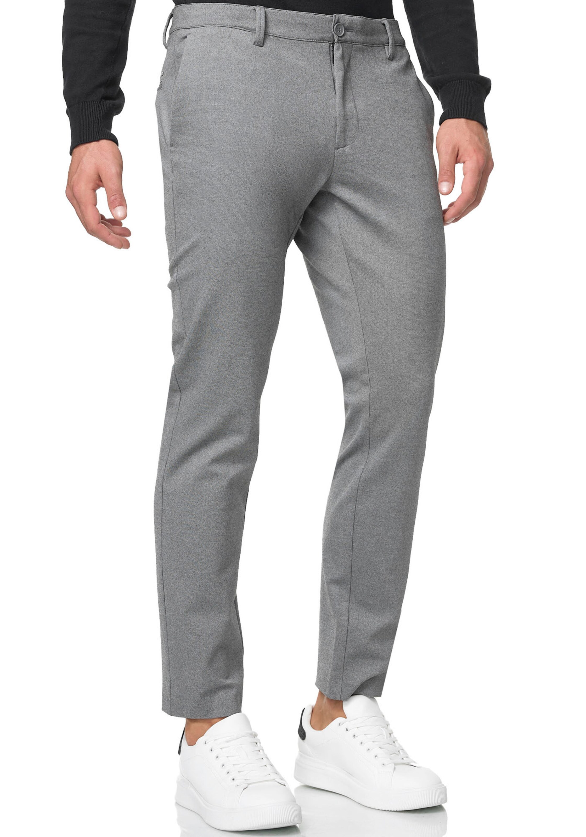INDICODE JEANS Regular Chino Pants in Grey