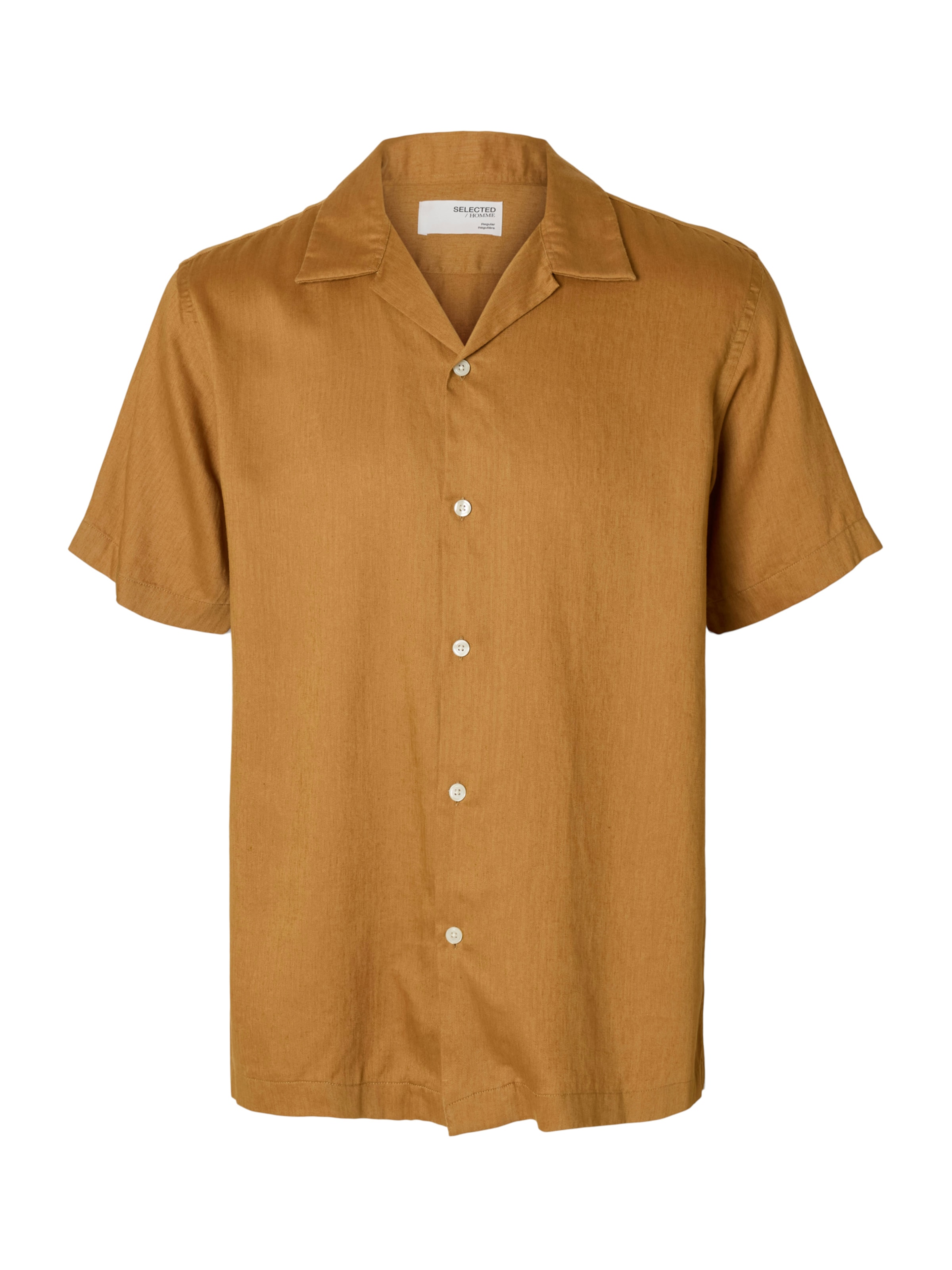 SELECTED Regular fit Button Up Shirt 'SLHNoa' in Brown: front
